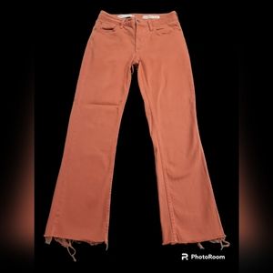 Anthropologie Pilco & the Letterpress Salmon Cropped Bootcut Jeans S 27 Highrise